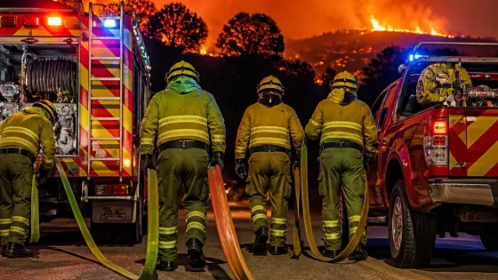 Marbella envía cinco bomberos y vehículos para apoyar la extinción del incendio en Ávila