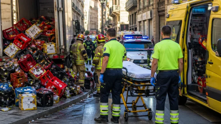 Accidente laboral en Albacete: joven de 23 años grave tras quedar atrapado bajo la carga de un camión