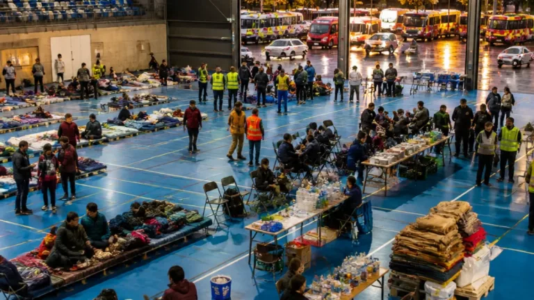 Alcobendas acoge a 165 evacuados por los incendios en el polideportivo José Caballero