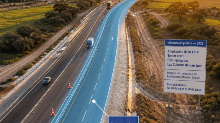La ampliación de la AP-4 sitúa a Dos Hermanas en el inicio del tercer carril con horizonte 2033