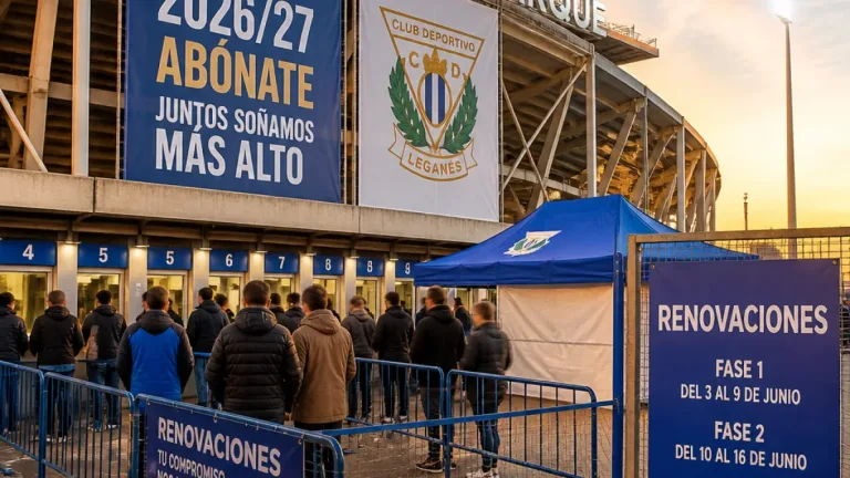 Leganés completa 9.506 renovaciones en la primera fase de abonos para 2026/27