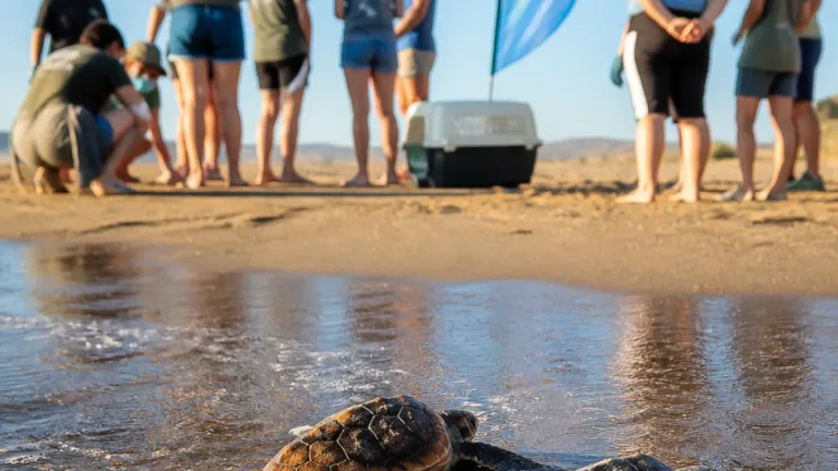 Roquetas de Mar devuelve al mar dos tortugas bobas nacidas en Playa Serena