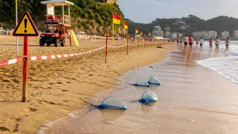 San Sebastián aplica protocolo por carabelas portuguesas y mantiene la vigilancia en las playas